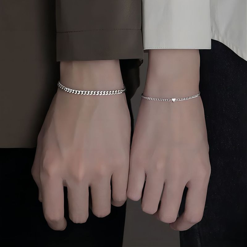 Bracelet chaîne cubaine exquis en forme de cœur, bijou tendance pour les déplacements, cadeau pour femme_voghion.com