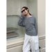 Women's Clothing Long Sleeve T-Shirt With Striped Contrast Design – Soft Lyocell Fabric, Relaxed Fit, Wrinkle-Resistant & Versatile Styling_voghion.com