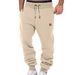 Men's Brushed Fleece Sweatpants With Cuffed Hem - Warm, Comfortable & Stylish Casual Workwear Pants_voghion.com