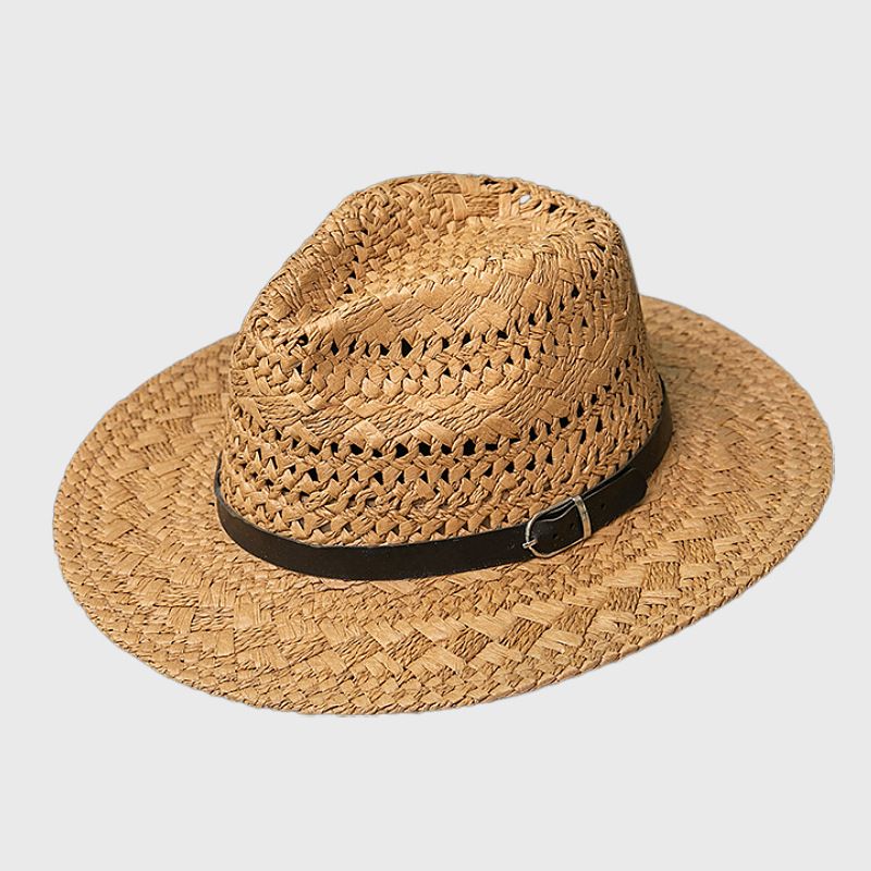 Panama Women, Hollow Breathable British Style Sun Protection For Men, Summer Beach Vacation Hat_voghion.com
