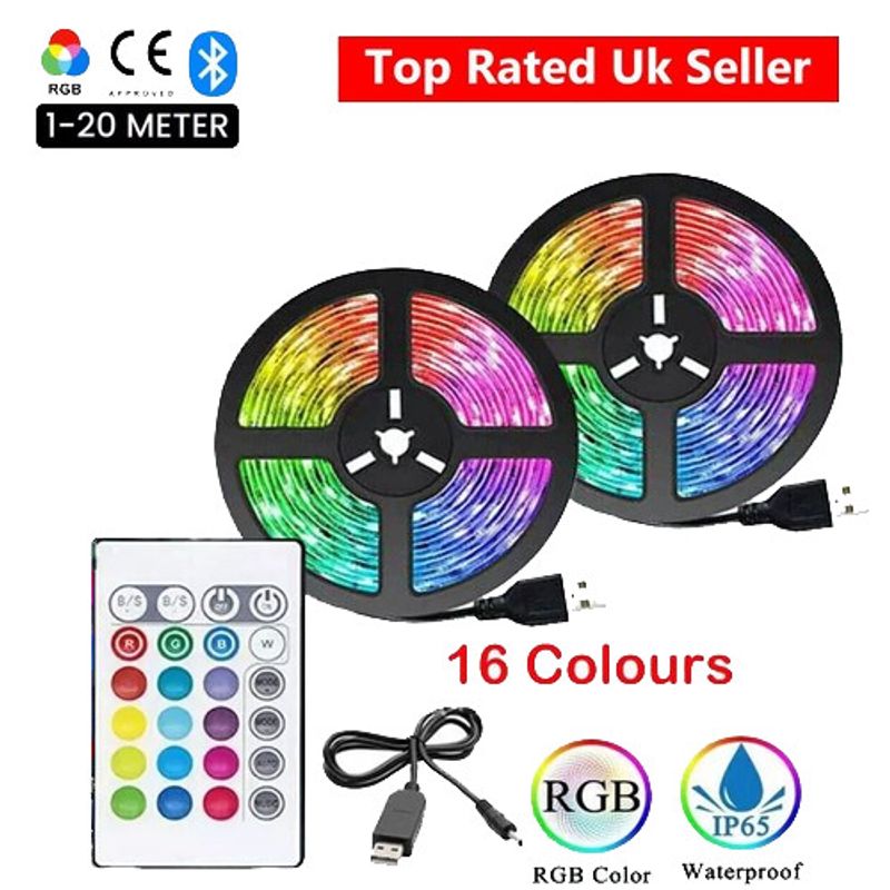 5m LED-Lichtstreifen 5050 RGB Farbwechsel Band Schrank Küche TV Beleuchtung_voghion.com