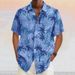 Men's Clothing Coconut Tree Graffiti Luminous Short Sleeve Print Outdoor Street Button Print Top_voghion.com
