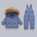 Winter Kids Down Jacket Set - Warm Hooded Snowsuit For Toddlers 1-3 Years, 80-100cm, Soft Duck Feather, Zipper Closure, Unisex_voghion.com
