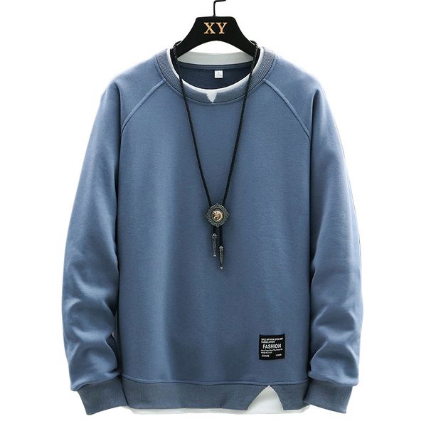 Herrenbekleidung Zweiteiliges Sweatshirt mit Rundhalsausschnitt und Nähten für Herren, Frühlings- und Herbsttrend, All-Match-T-Shirt mit langen Ärmeln, Oberteil, Kleidung, Jacke für Herren_voghion.com