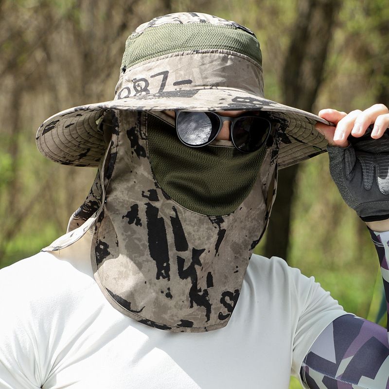 Full Coverage Sun Hat For Men - UPF50+ Face & Neck Protection With Bug Net (Dustproof & Breathable, Ideal For Fishing/Outdoor)​​_voghion.com