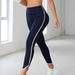 Pantaloni sportivi da donna a vita alta con orlo laterale, pantaloni lunghi con sollevamento fianchi e modellamento addome, pantaloni da yoga_voghion.com