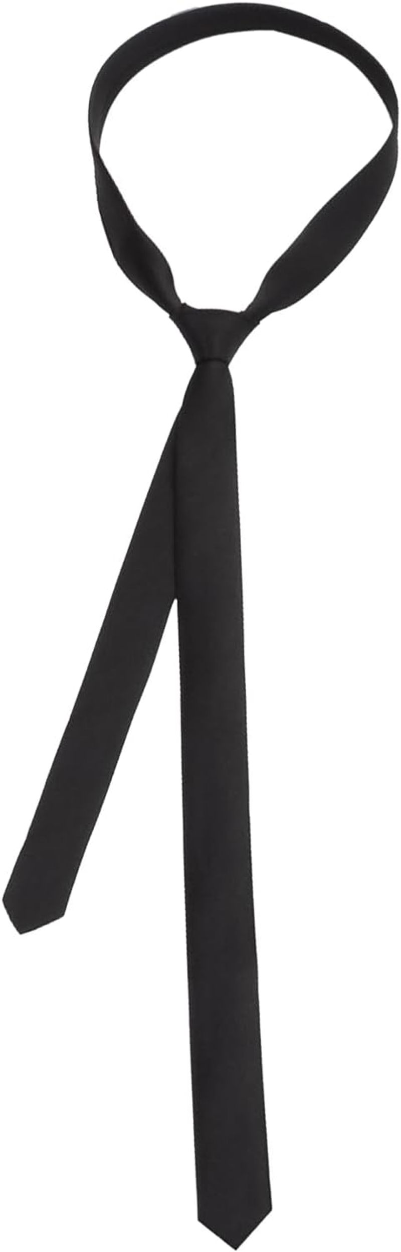 Tie, Black, Tie Costume Slim Tie, Black Scarf, Scarf Narrow Silk, For Men And Women_voghion.com