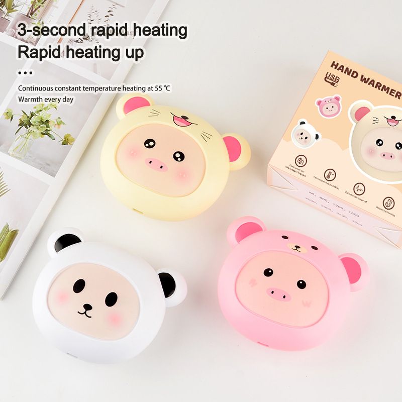 USB Rechargeable Hand Warmer - Dual/Single-Sided Heating, 3.7V Portable Pocket Warmer With 1000mAh Battery, 1-3 Hours Warmth_voghion.com