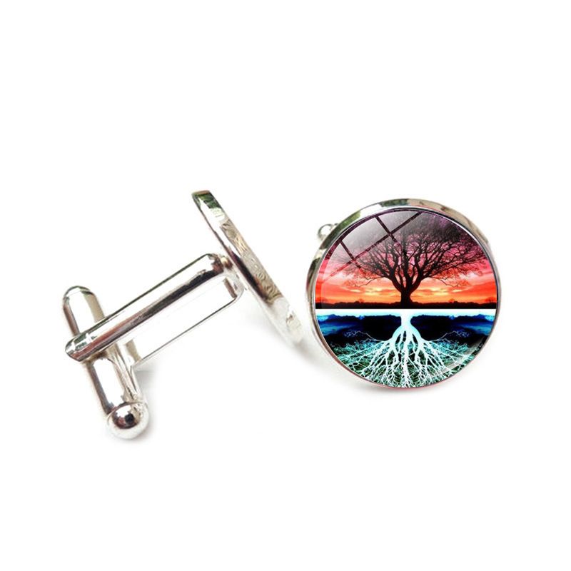 Gemelli Albero della Vita Gemma del Tempo Uomo Transfrontaliero Nuovi Accessori Moda Bottoni Polsini per Camicia Francese Chiodi per Polsini_voghion.com