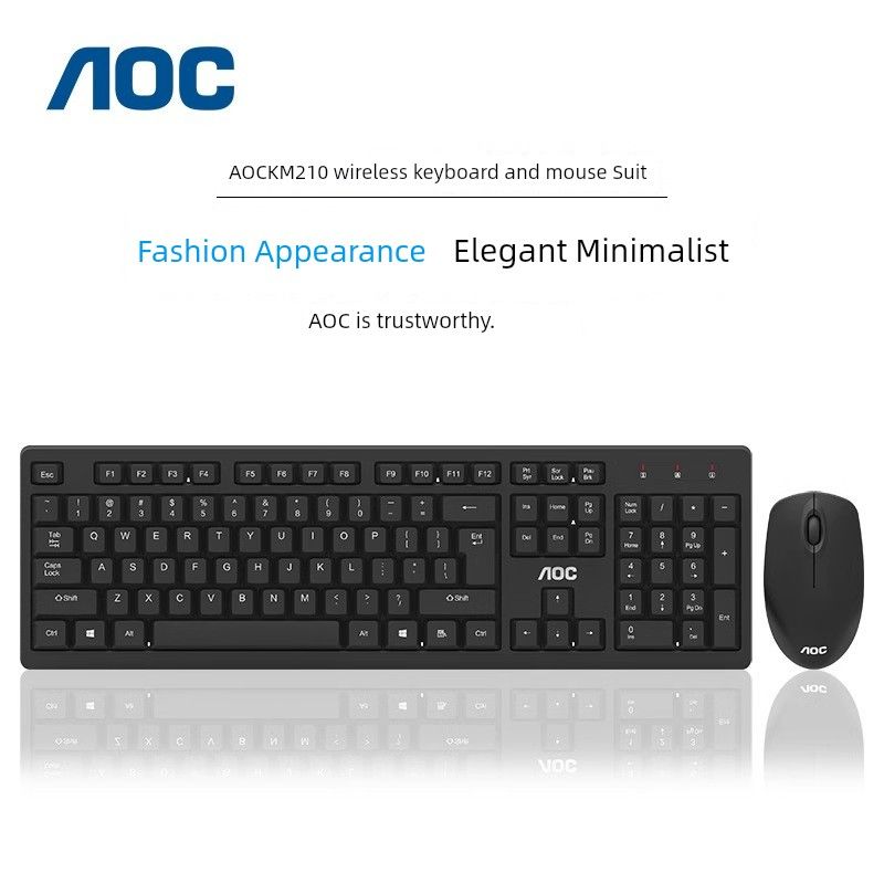 AOC Km402 Wireless Keyboard And Mouse Set Computer Notebook Splash-Proof Design Business Office For Home_voghion.com