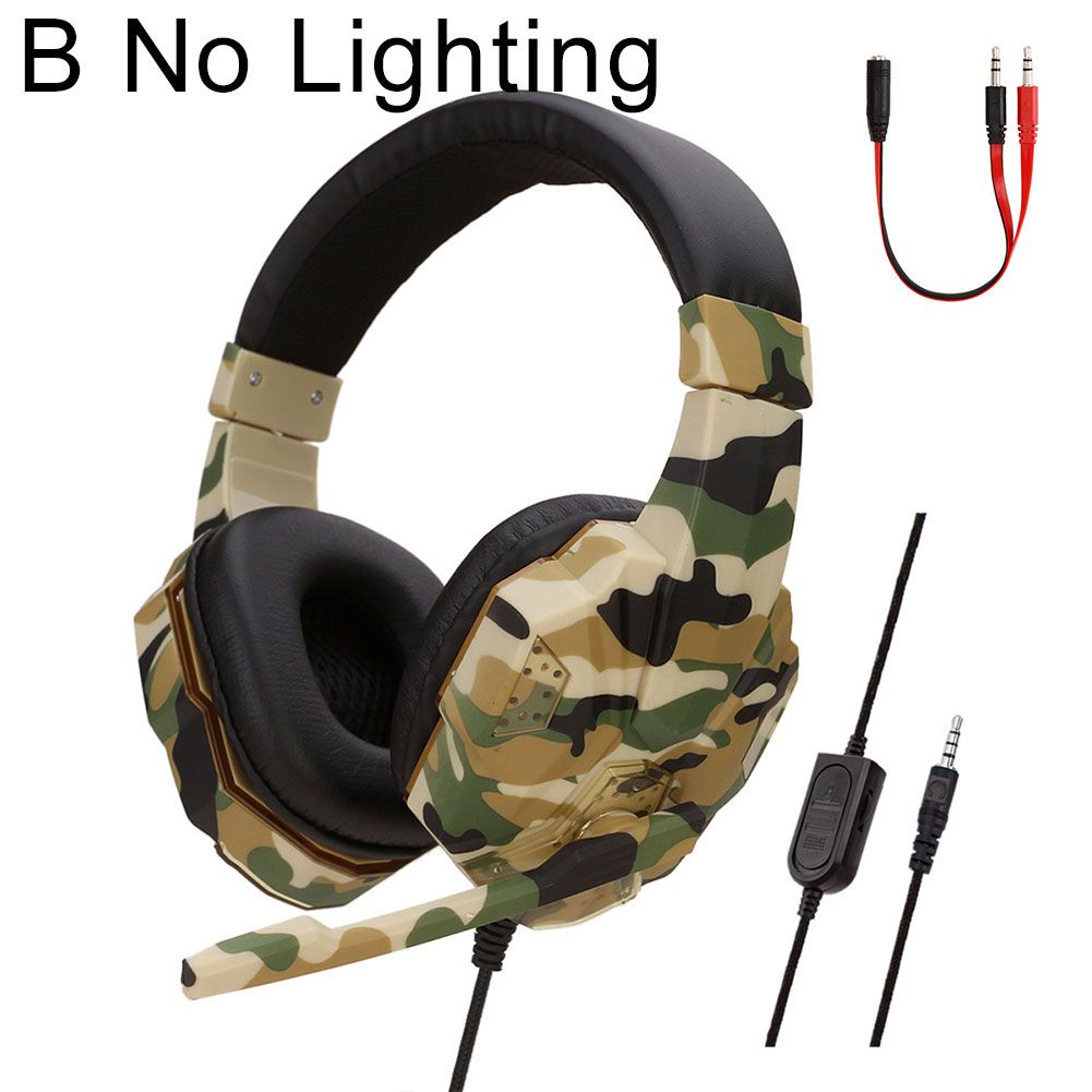 Soyto SY830MV Kamouflage Över-Ear Mic Gaming Hörlurar Trådbundet Headset för PC/PS4_voghion.com
