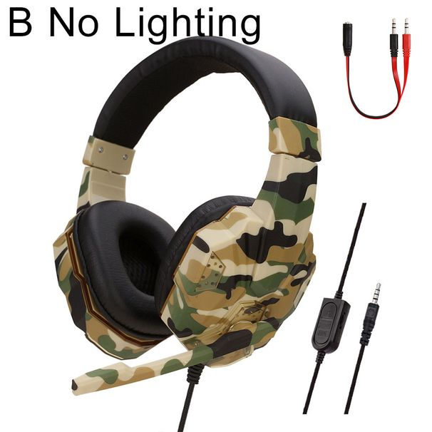 Soyto SY830MV Kamouflage Över-Ear Mic Gaming Hörlurar Trådbundet Headset för PC/PS4_voghion.com
