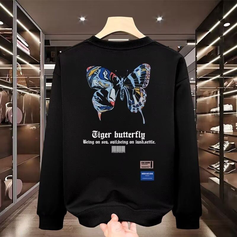 Herrenbekleidung Herbst und Winter Rundhals Trendy Marken Sweatshirt Einfach Bedrucktes Sweatshirt Lässiger Modetrend Zuhause Bequem_voghion.com
