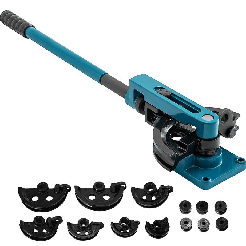 VEVOR Pipe Tube Bender, 3/8" To 1" Manual Pipe Tube Bender, With 7 Dies, Heavy Duty Tube Bender Tubing Of Steel Metal Copper, For Repair Shops, Blue_voghion.com