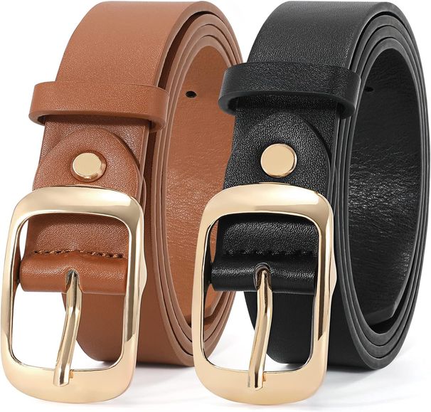Women Plus Size Leather Fashion Cowhide Belt With Fixed Pin Buckle For Jeans Pants Dress_voghion.com