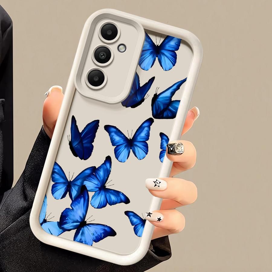 INS Retro Butterfly Phone Case For Samsung Galaxy A54 A24 A53 A16 A52s A22 A52 A73 A51 A13 A35 A34 A55 ShockProof Cover_voghion.com