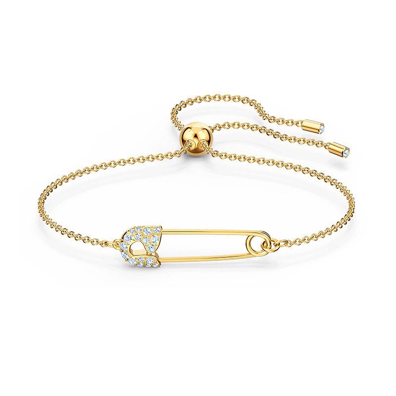 Gold Büroklammer Pull Out Armbänder für Frauen Elemente Kristall Büroklammer Armbänder_voghion.com