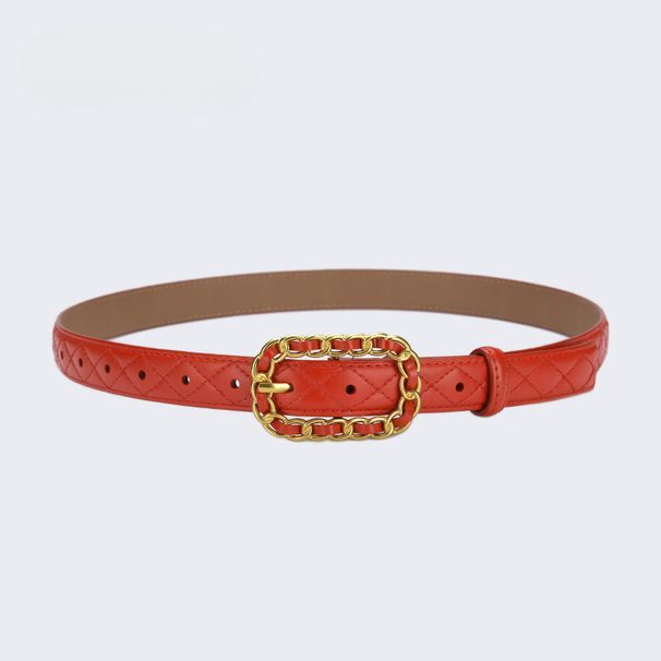 Ledergürtel für Damen mit lässigem Gürtel Damengürtel aus zweilagigem Rindsleder Feiner Gürtel_voghion.com