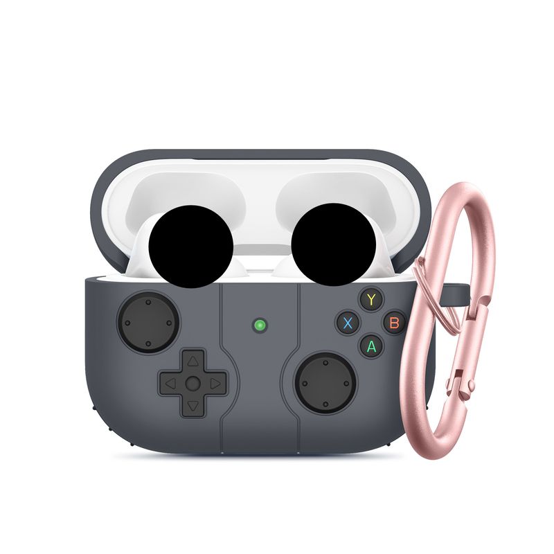 Siliconen beschermhoes voor Airpods 3 2 1 oortelefoonhoes met metalen haak Creatieve gamemachine headsethoes voor Airpods Pro2_voghion.com