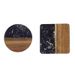 Marble & Acacia Wood Coasters - Heat-Resistant Set Of 4 (Round & Square) - Coffee & Tea Table Mats - Handcrafted Irregular Design_voghion.com
