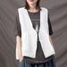 Gilet sans manches léger et polyvalent pour femme grande taille, style artistique, à bordure croisée, idéal pour l'automne._voghion.com