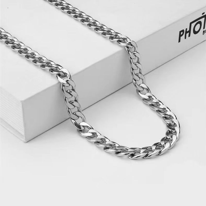 Necklace Simple Stainless NK Cuban Street Hip-Hop Titanium Steel Trendy Jewelry Chain_voghion.com