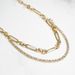 Trendy diamond studded geometric gold double layer color preserving snake bone chain Copper plated real gold K necklace for women_voghion.com