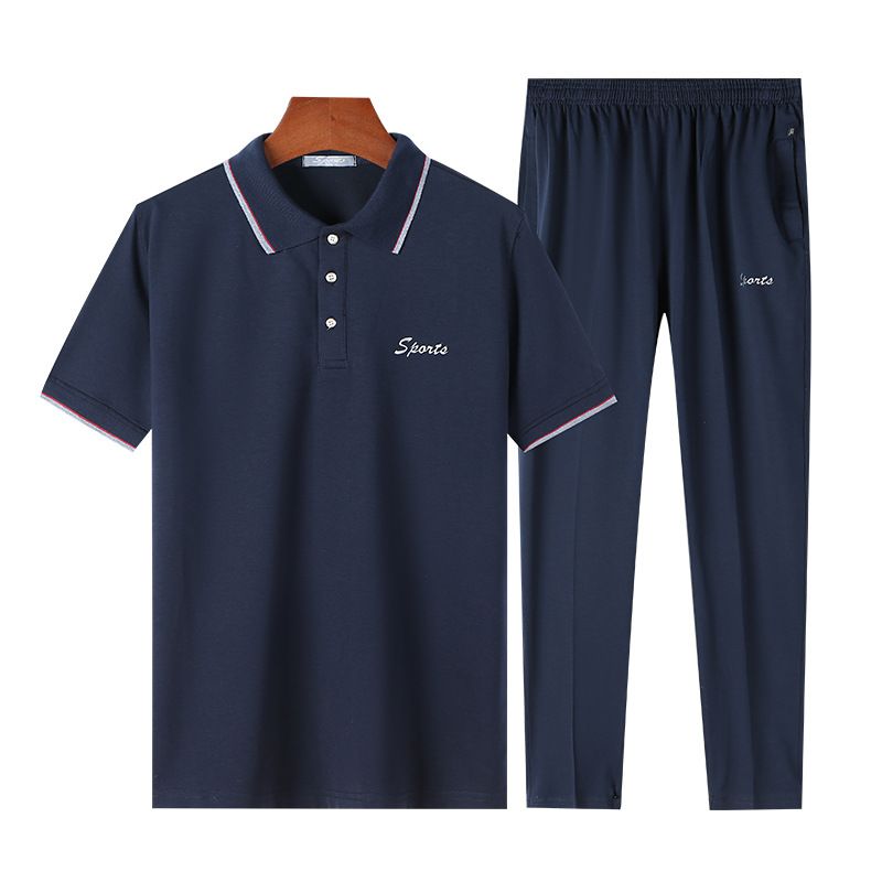 Men's Clothing Men's Suits Middle Aged And Elderly Men's Sportswear Casual Suits Summer Thin Short Sleeved T Shirts Dad Summer Suits_voghion.com