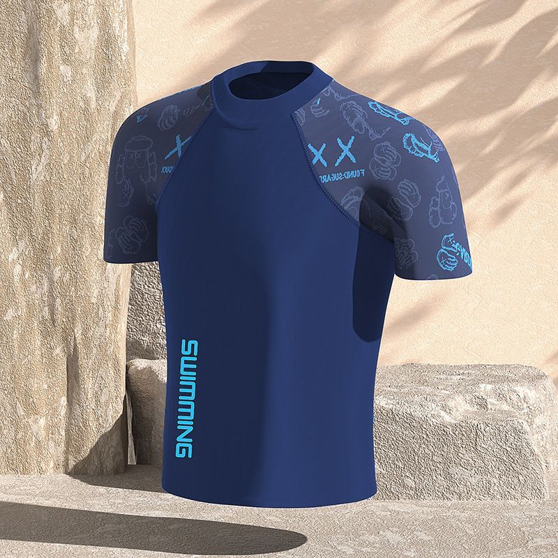 Maillot de bain deux pièces pour homme, anti-embarras, grande taille, ample, double couche, protection solaire, source chaude, maillot de bain intégral pour homme_voghion.com