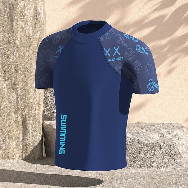 Maillot de bain deux pièces pour homme, anti-embarras, grande taille, ample, double couche, protection solaire, source chaude, maillot de bain intégral pour homme_voghion.com