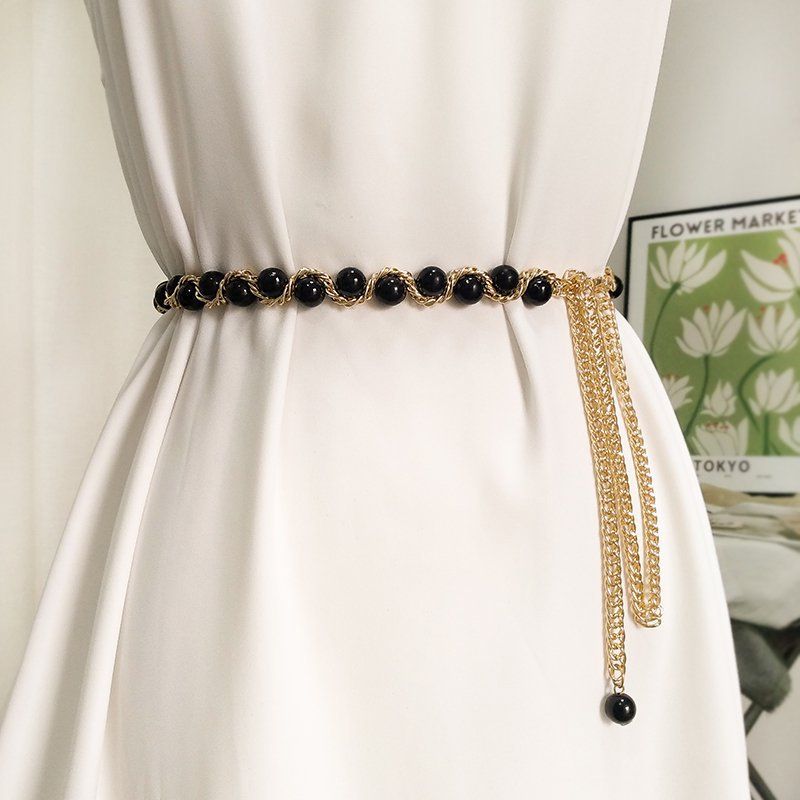 Extended Waist Chain For Women - Fashion Korean Style Pearl Skirt Belt (Large Size, All-Match Decoration, Wholesale Available)_voghion.com