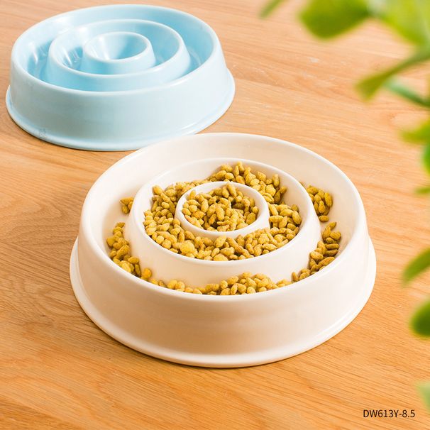 Dog Cat Feeder Anti-Choke Slow Eating Round Creative Feeding Pet Bowl Ceramic Custom_voghion.com