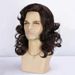 Kairuisi Men's Brown Side Part Medium Long Curly Wig - Heat Resistant Synthetic Hair With Rose Net Cap For Natural Look & Comfort (M1458)_voghion.com