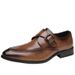 Zapatos de hombre de cuero genuino con hebilla de estilo británico, hechos a mano, para negocios, oficina, formales, tendencia, 2025_voghion.com