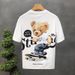 Cartoon Bear Printed Short-sleeved T-shirt Men's Summer New Cyber Popular Same Style Fashionable Brand All-match Casual Youth Base Shirt_voghion.com