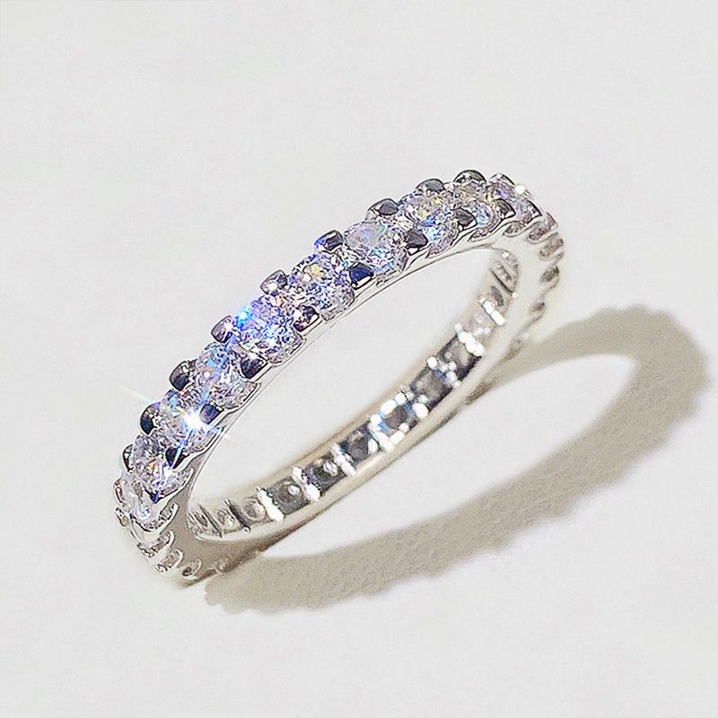 Bague Cao Shi pour femme, style nouveau, ciel étoilé, cercle complet, zircone synthétique, légère, luxueuse et tendance_voghion.com
