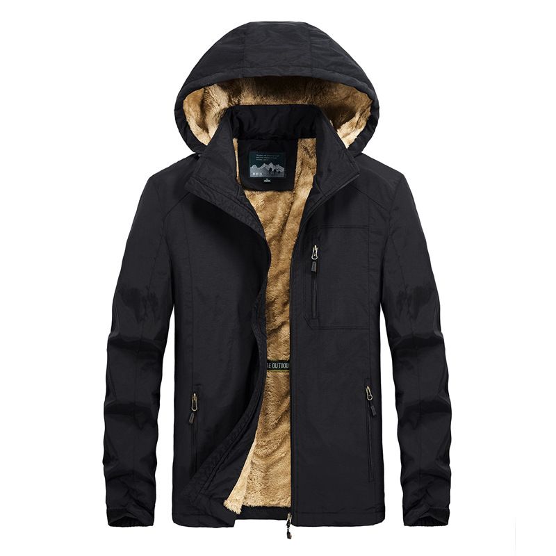 Factory direct supply of men's cotton coat, veet and thickened winter new hooded loose large size casual jacket_voghion.com
