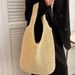 Borsa da spiaggia estiva in paglia intrecciata, semplice ed elegante, stile 2025, per le donne._voghion.com