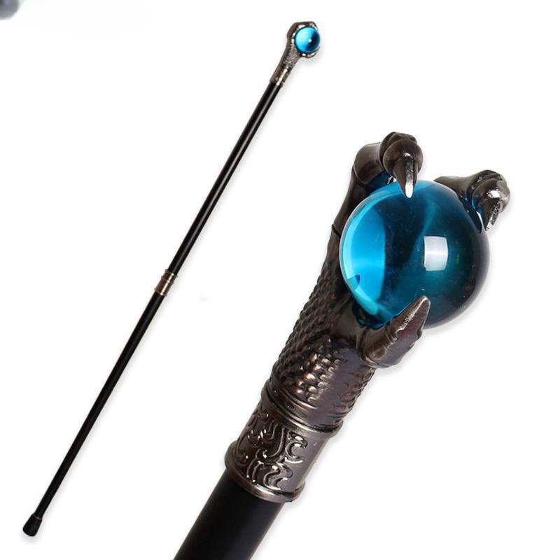 High Quality Dragon Claw With Lake Blue Ball Man Fashion Party Canes Women Elegant Vintage Cosplay Walking Cane 93cm_voghion.com