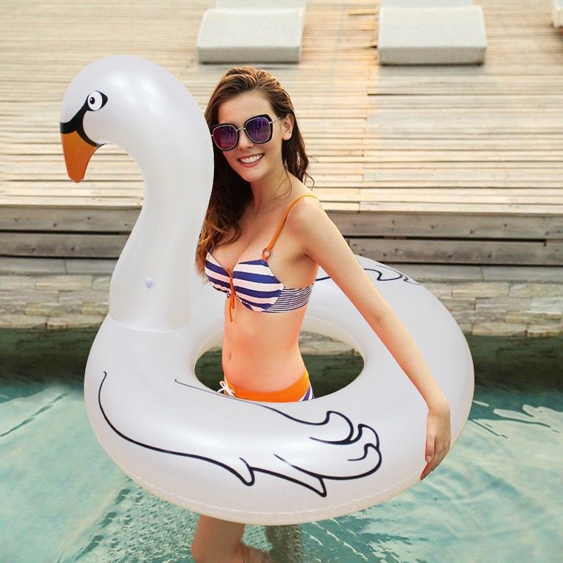 Salvagente gonfiabile a forma di tucano nero per adulti - Salvagente in PVC resistente a forma di animale (supporta un sedile antiscivolo resistente ai raggi UV fino a 136 kg)_voghion.com