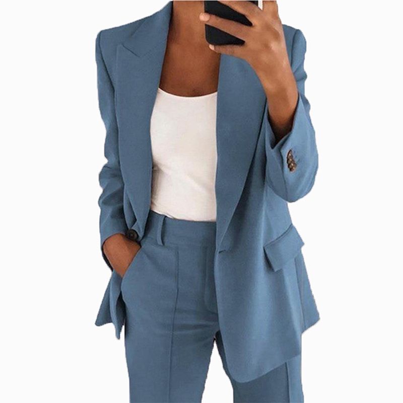 2023 Cross-border Autum Witer New Europea ad America Fashio Lapel Slim Cardiga Temperamet Jacket Pats Suit_voghion.com