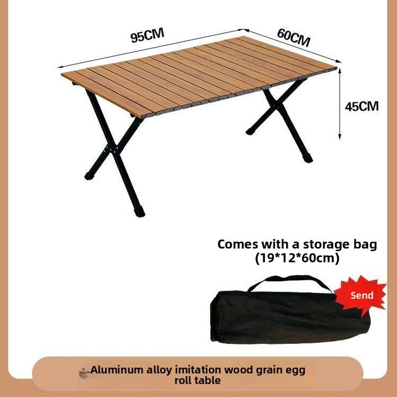 Folding Egg Roll All Aluminum Alloy Desktop Portable Camping Stall Casual Simple Indoor And Outdoor Table_voghion.com