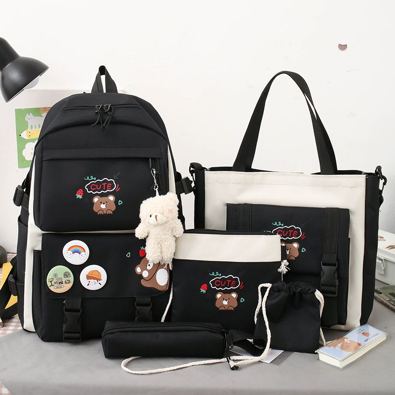 Elementary School Bag Five-piece Set Women's Lightweight Cute Bag Student Backpack Girls' Backpack_voghion.com