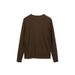 Pull en maille automne/hiver pour homme - Pull col rond extensible et respirant (beige/crème/marron/noir)_voghion.com