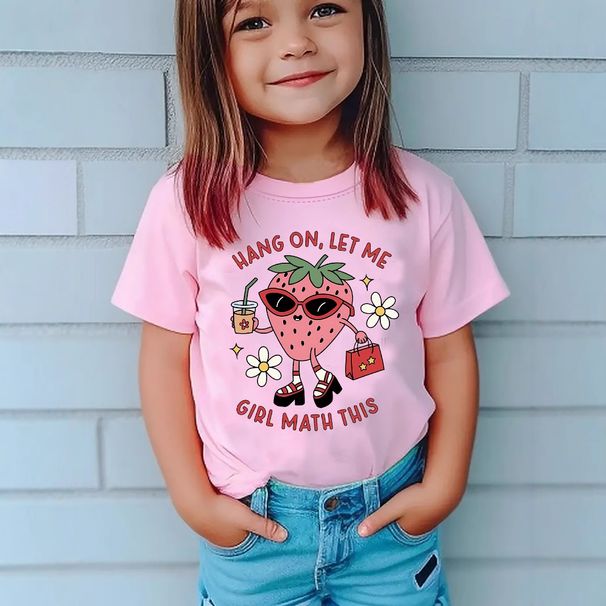 Kleinkind Mädchen Kleidung Erdbeere Muster Gedruckt Rundhals Kurzarm T-Shirt Kinder Casual Sommer Kleidung_voghion.com