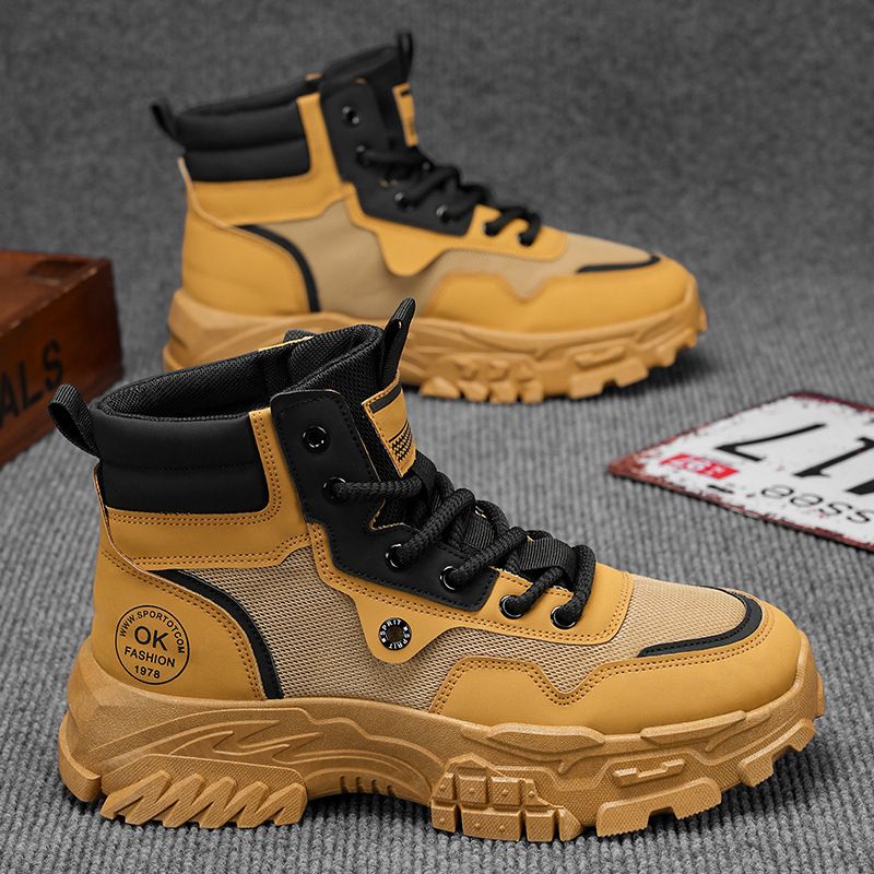 Martin Herbst Winter Neue High Top Arbeitsschuhe Herren Trendy Vielseitige Sport- und Freizeit-Kurzstiefel mit dicken Sohlen_voghion.com