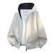 Men's Double Zipper Hooded Sweatshirt, Color Block Pullover, Casual Jacket For Fall & Winter, Plus Size, Unisex Style (White, Grey, Black, Navy)_voghion.com