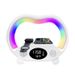 Luminária de mesa com enfeite de mesa, alto-falante Bluetooth, despertador, temperatura, carregador multifuncional, carregamento rápido sem fio_voghion.com