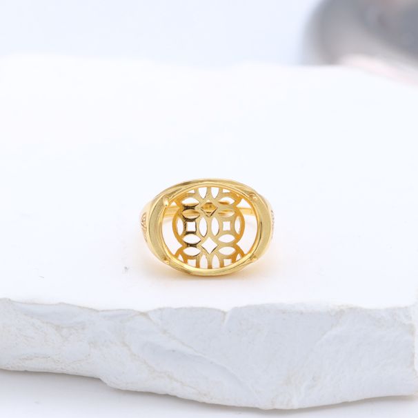 Porta anelli fai da te intarsiato quadrato vuoto da uomo in argento sterling con stile cinese, autoritario e semplice_voghion.com