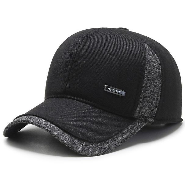 Cappelli da uomo, berretto da baseball classico da uomo, autunno e inverno, con angolazione, per persone di mezza età e anziani, caldo cappello di velluto spesso con protezione per le orecchie da papà_voghion.com